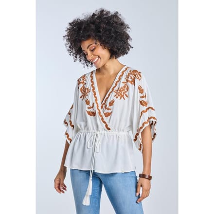 DIDI Dames Blouse Cruise embro Snow white maat 40