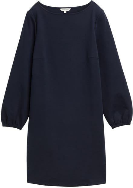 Tom Tailor - Knielange jurk met structuur - Maat 34 - sky captain blue