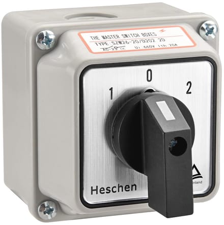 Universele draaischakelaar met hoofdschakelaar - 3 standen, 8 aansluitingen - 660V 20A