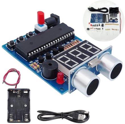 Ultrasone Afstandssensor Kit voor Elektronica, Solderen, DIY Projecten en Sensor Modules met USB naar DC Plug Kabel