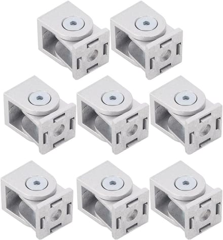 Draaibare Connectoren - Scharnier Koppelingen - Frame Bouw - 180° Verstelbaar - 20x20 mm - Zilver