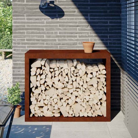 vidaXL - Brandhoutrek - 100x40x80 - cm - weervast - staal
