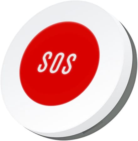 Noodknop Sensor - Alarm Hulp - Veiligheid Thuis - Draadloze Verbinding - 5x5x2 cm - Wit en Rood