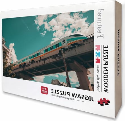 Houten Puzzel - Grote Puzzel - Ontspanning Thuis - Met Letterindeling - 5000 Stukjes - Trein Thema