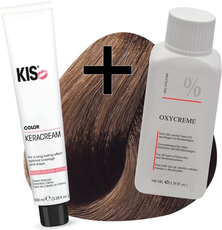 KIS haarverfset - 7N Middelblond  - haarverf & waterstofperoxide