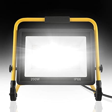 200 W LED Bouwlamp - Waterdichte Schijnwerper met Verstelbare Houder en 3 m Netsnoer