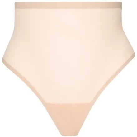 Bye Bra Vormende Tule Mid-Waite Stringtanga Maat M Beige