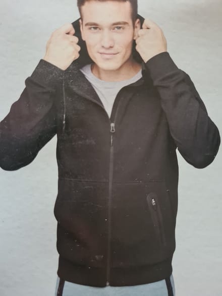 Crivit Heren hoodie - Ritssluiting - M 48/50 - Zwart