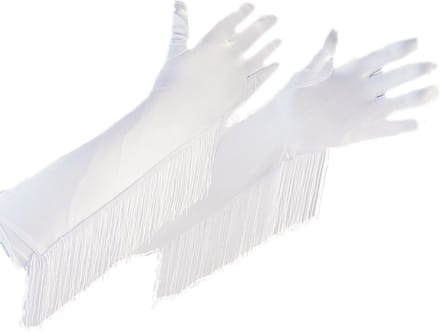 BamBella® - Handschoenen feest Lang wit met franje - dames - One Size