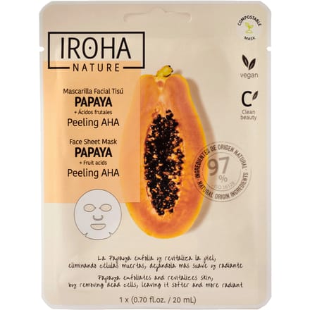IROHA Nature Peeling AHA Papaya Face Sheet Mask 1 st