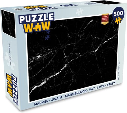 Puzzel Marmer look - Zwart - Luxe - Legpuzzel - Puzzel 500 stukjes