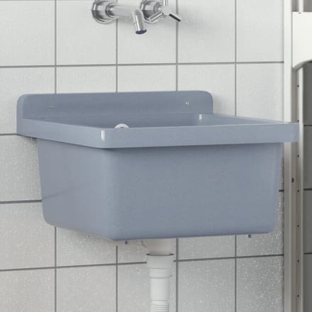 vidaXL - Wasbak - wandgemonteerd - 40x40x24 - cm - hars - grijs