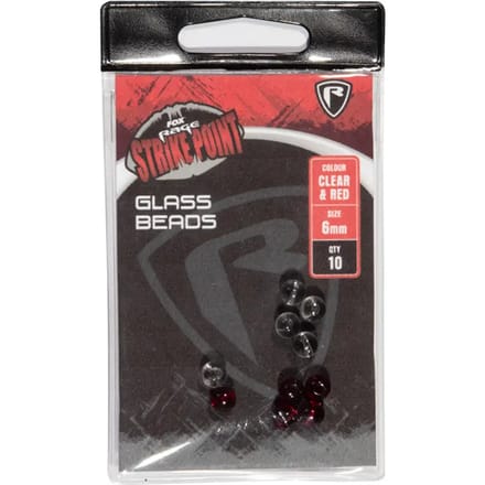 Fox Rage Glass Beads Clear & Red 6mm (10 pcs)