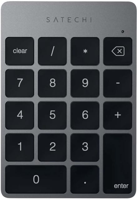 Satechi Slim Draadloos Numeriek Toetsenbord – Geschikt voor Mac en Windows Bluetooth – Oplaadbaar via microUSB – Compact ontwerp - Grijs