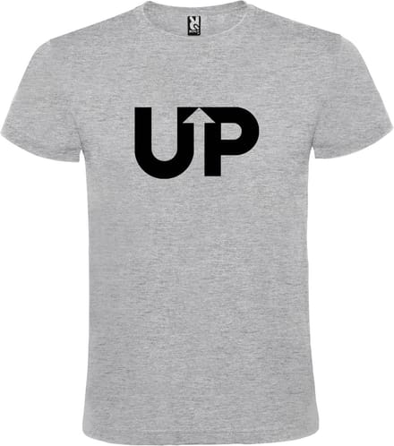 Grijs T-shirt ‘UP’ Zwart Maat M