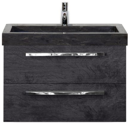 Seville Badmeubelset 80 cm - Black Oak - Wastafel Hardsteen Wit Lucca