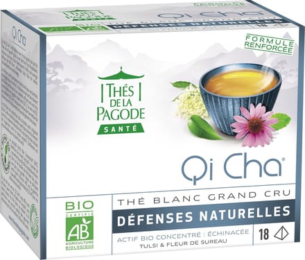 Thes de La Pagode - Witte thee Qi Cha - Gezondheidsthee - Biologisch (18 theezakjes)
