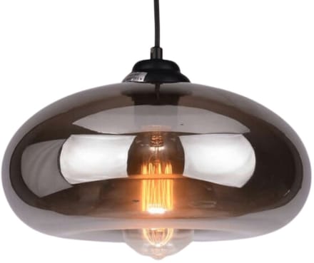 Kosilum - Ellipse - Hanglamp - Rookgrijs - Metaal en glas
