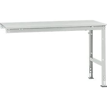 Manuflex AU6051.7035 Werk aanschuiftafel universele standaard met melamine schijf, bxdxh = 1500 x 800 x 760-870 mm Grijs-wit (RAL 7035)