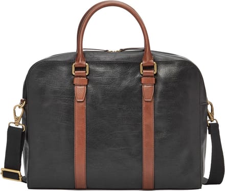 FOSSIL Handtas Schoudertas met laptopvak Evan Workbag Black Zwart