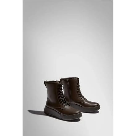 FitFlop F-mode leather lace-up flatform ankle boots