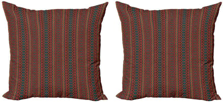 ABAKUHAUS Kussenhoes 2x40x40 – Dubbelzijdig bedrukt, Multicolor, Rits