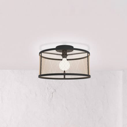 EGLO Plafondlamp Dellow, Ø 45 cm, zwart/messingkleurig, staal