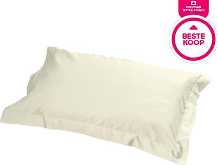 SENZATIONE 100% Katoen Satijn 2 PACK 2x Oxford Kussenslopen met Volant 60x70+20+5 cm ECRU
