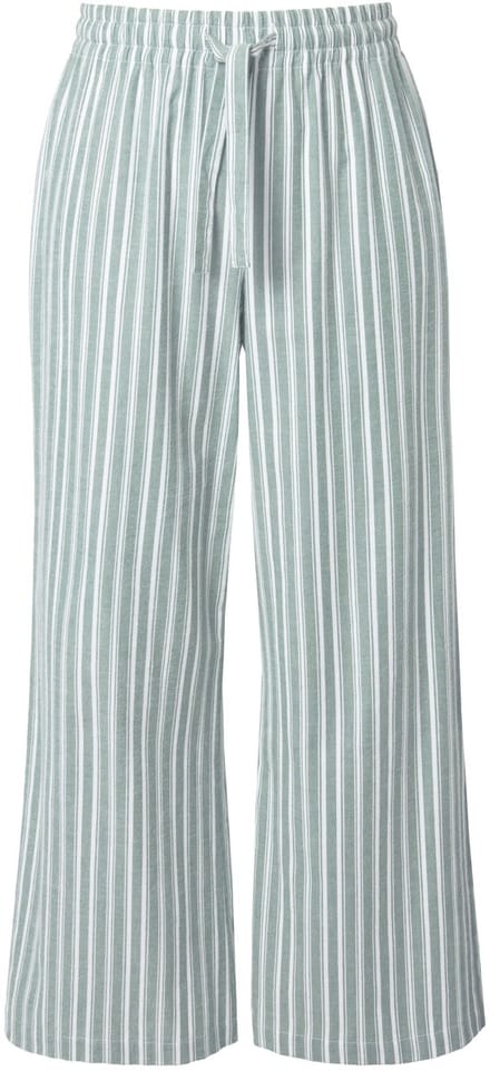 Studio Untold - Dames - Pyjamabroek wijde rechte pijpen strepen - Midden groen - Maat 48