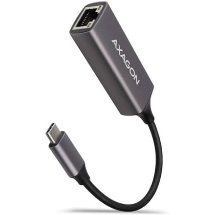 AXAGON ADE-TRC Type-C USB3.2 Gen 1 - Gigabit Ethernet 10/100/1000 Adapter, metal, titan grey *USBCM *RJ45F