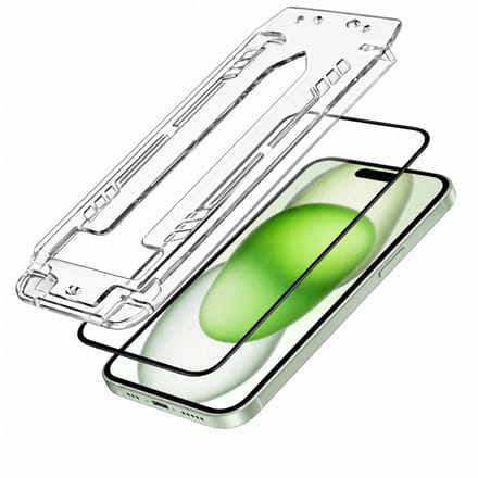 3mk, Screenprotector Gehard Glas geschikt voor iPhone 16 Plus / 15 Plus 2 Stuks, Zwart / Transparant