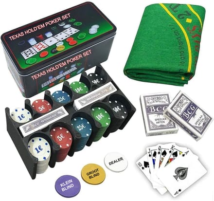 KAD® Poker - Pokerset - Pokermat - Multikleur - 5cm x 10cm x 20cm