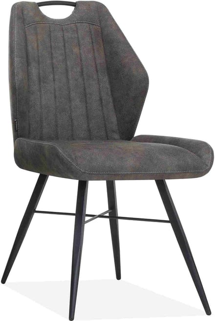MX Sofa Eetkamerstoel Torro - kleur: Antraciet - set van 2 stoelen