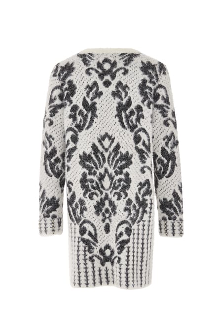Faina Vest Dames wol wit zwart