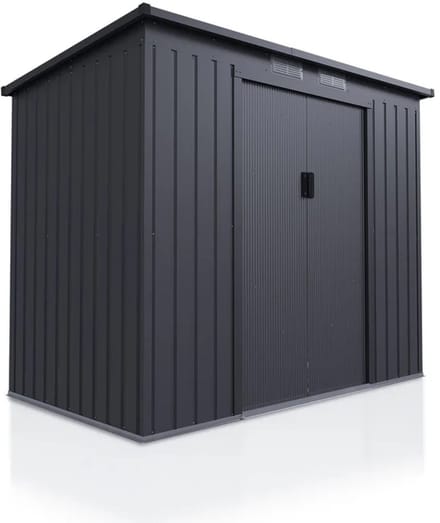Metalen gereedschapsschuur / Tuinschuur / Berging M - Incl. Funderingsframe - Donkergrijs