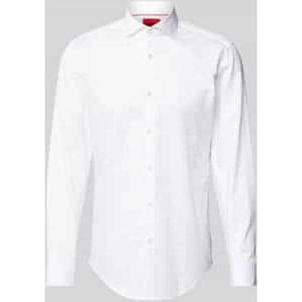 HUGO Kason slim fit overhemd - twill - wit - Strijkvriendelijk - Boordmaat: 38