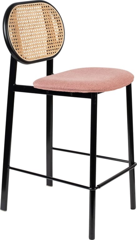 Zuiver Spike Barkruk rugleuning 64,5 cm Naturel/ Roze