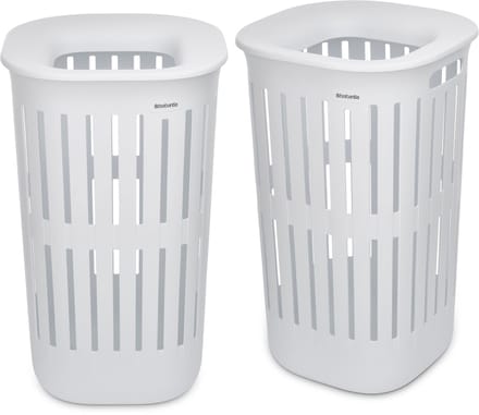 Brabantia Collect-It Wasmand - set van 2 - met Deksel - 55 l - White