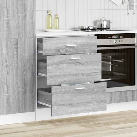 vidaXL - Onderkast - Lyon - bewerkt - hout - grijs - sonoma - eikenkleur