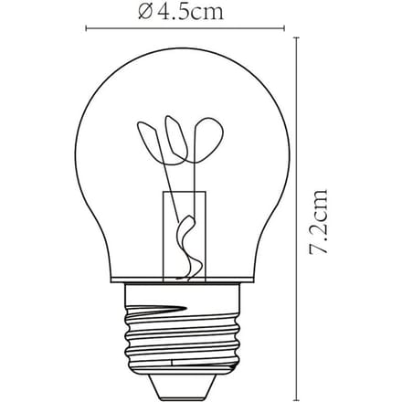 Lucide G45 - Filament lamp - Ø 4,5 cm - LED Dimbaar - E27 - 1x3W 2200K - Amber