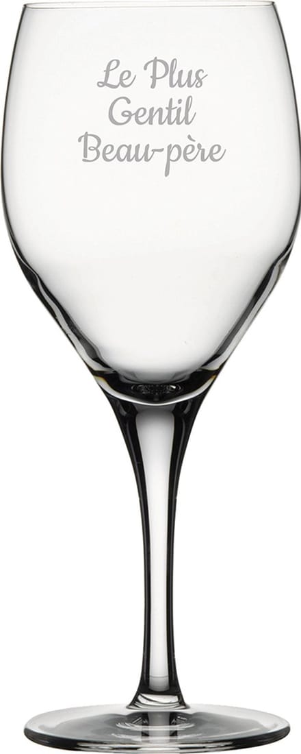 Witte wijnglas gegraveerd - 34cl - Le Plus Gentil Beau-père
