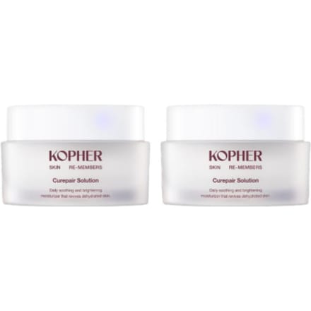 KOPHER Curepair Solution Crème Hydratante Apaisante & Éclaircissante Lot 50ml x 2 pièces