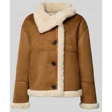 Regular fit omkeerbare jas in leerlook met opstaande kraag