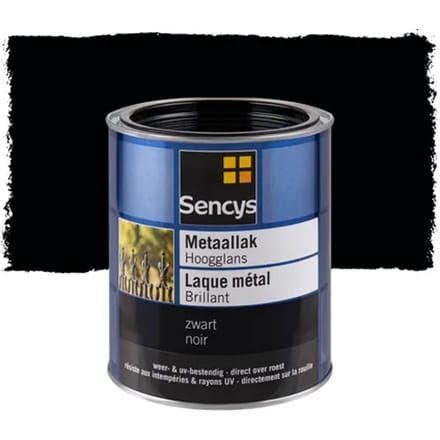 Sencys Metaallak Hoogglans Zwart 750ml