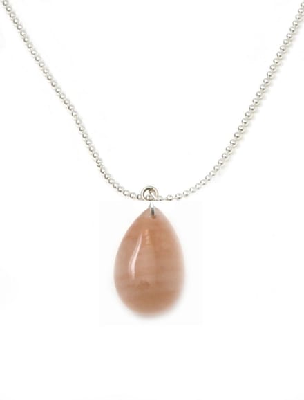 IbizaMen - Heren - ketting - ballchain - rvs - edelsteen - sunstone - drop