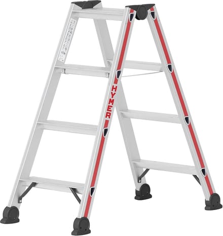 Trapladder 2x4 treden - Geanodiseerd aluminium, stabiliteit en veiligheid