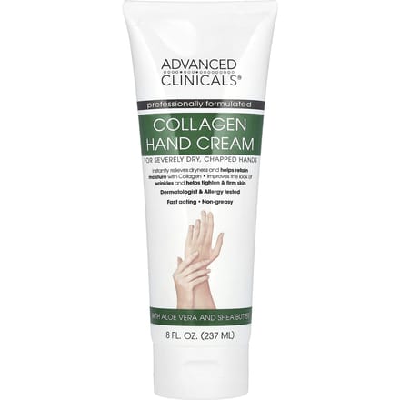 Advanced Clinicals, Crème pour les mains au collagène, 0,8 fl oz (237ml) gray