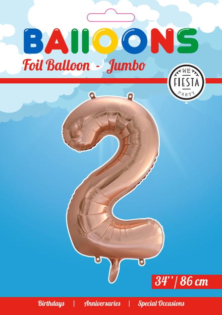 Folieballon 34" nmr. 2 - Rosé Goud