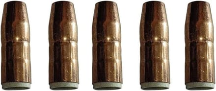 Lasmondstuk Set - Koperen Mondstukken - MIG Lassen - AccuLock Constructie - 5 Stuks - Koperkleurig