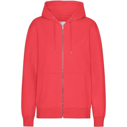 Hooded sweatshirt met rits Colorful Standard Classic Organic Red Tangerine